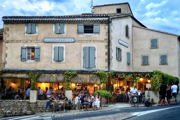 Gordes village restaurant in evening light is fun Provence destination
