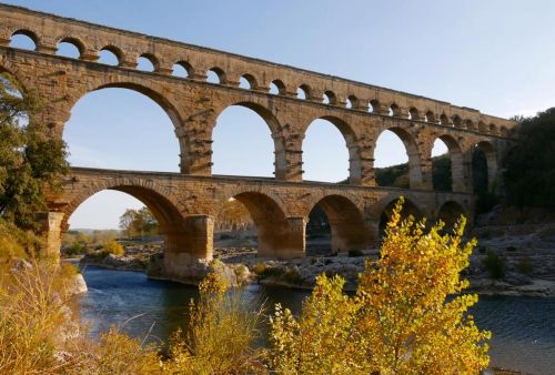 Pont du Gard Roman bridge on Provencal tour of Roman roads