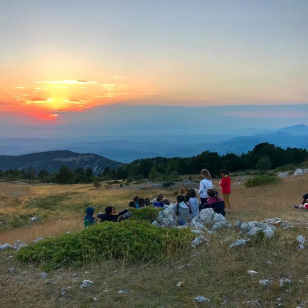 sunset hiking tour on Provence mountain top