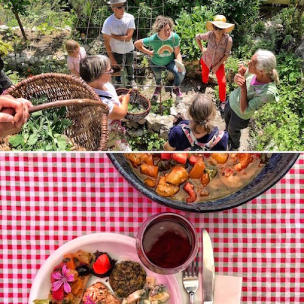 farm to table cooking lesson in Brantes on small group tour of Provence