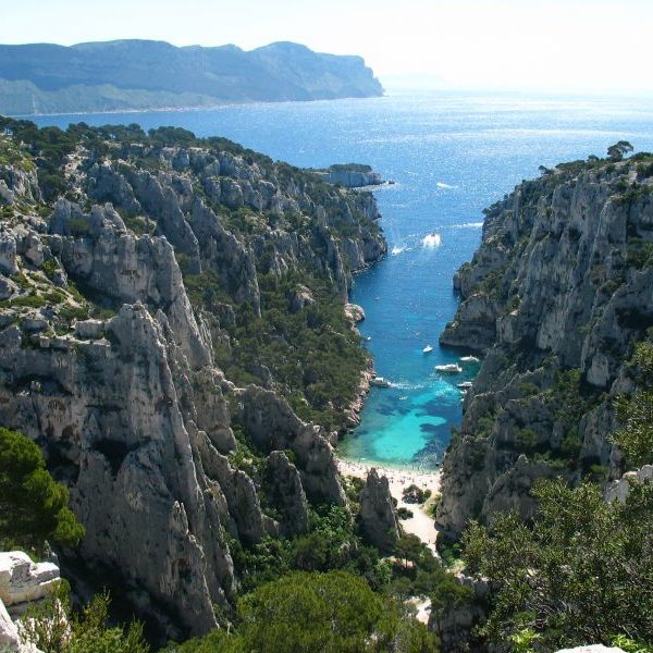 blue Mediterranean view at Calanques, France