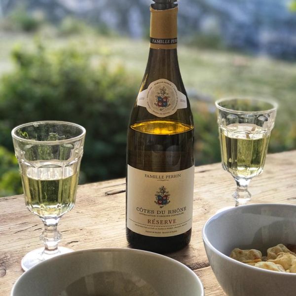 Cotes du Rhone wine with a view